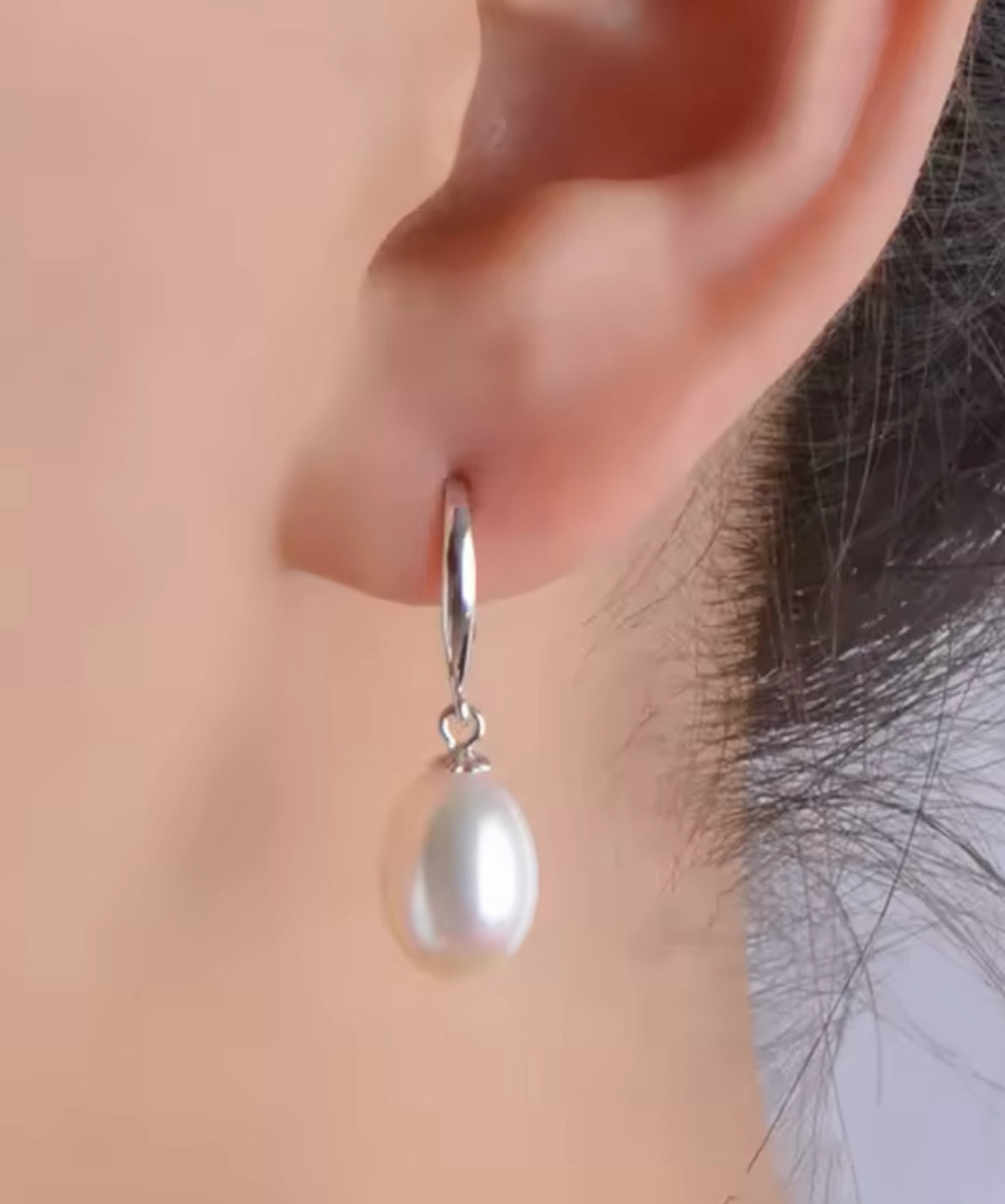 Aretes de Plata 925 con Perlas Cultivadas color Blanco