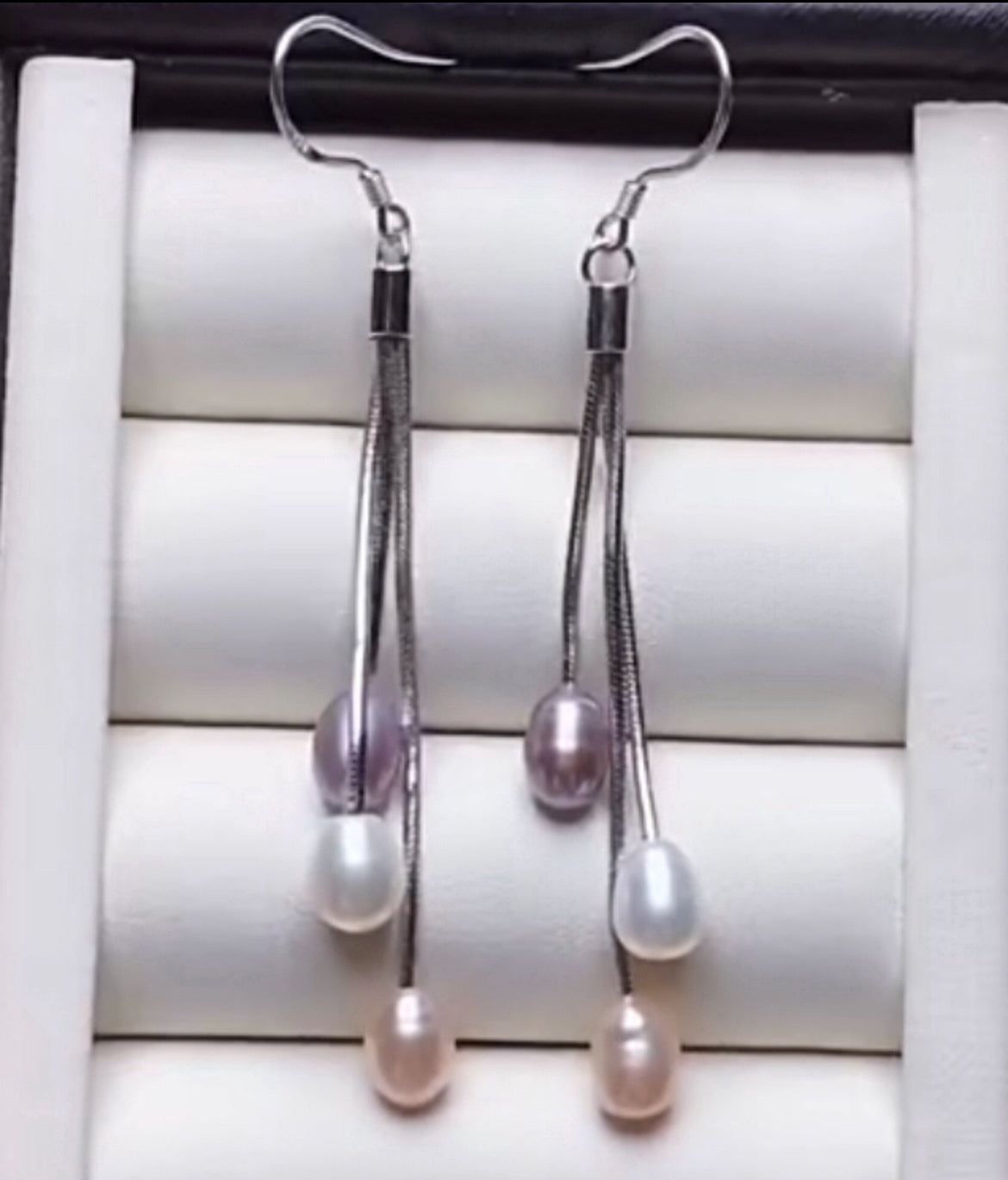 Aretes de Plata 925 con Perlas Cultivadas modelo Colgante