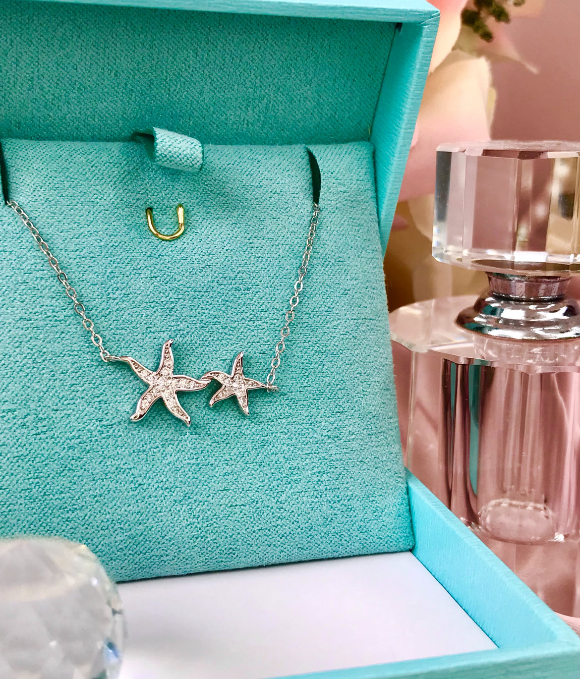 Collar de Plata 925 y Zirconias con Estrellas de Mar