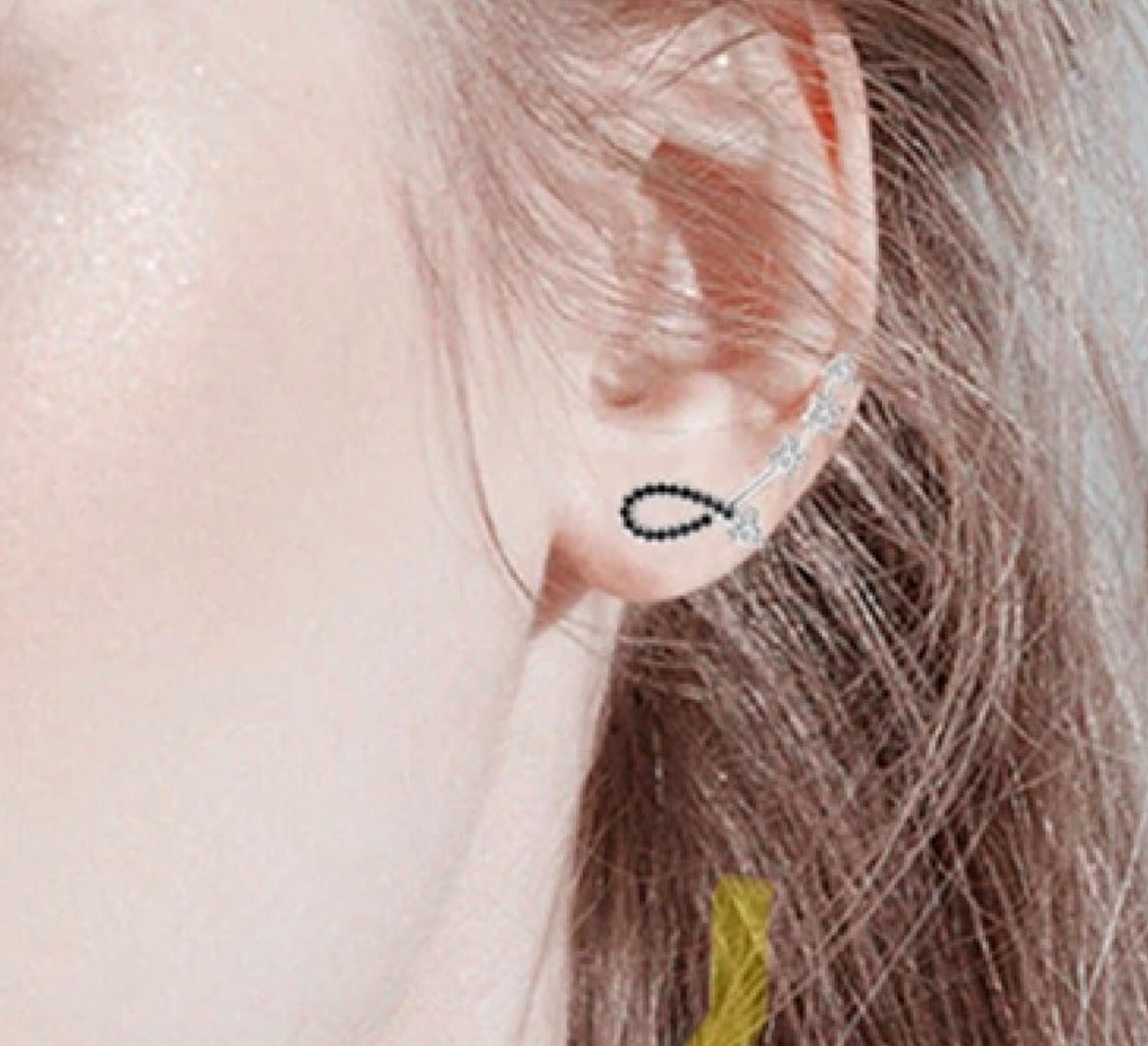Aretes de Plata 925 con Espinela Negra y Zirconias