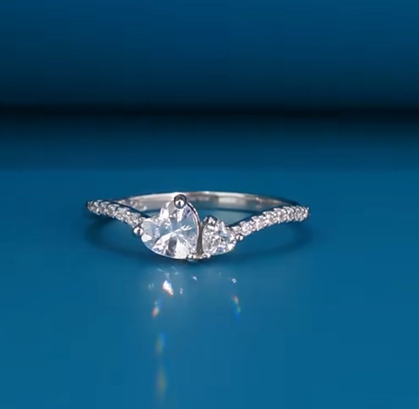 Anillo de Plata 925 con Zirconias modelo Tu y Yo