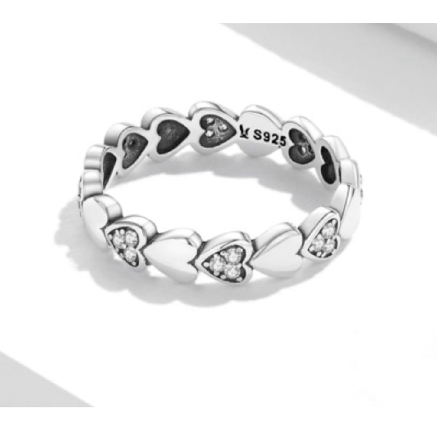 Churumbela de Plata 925 con Zirconias, modelo Corazón