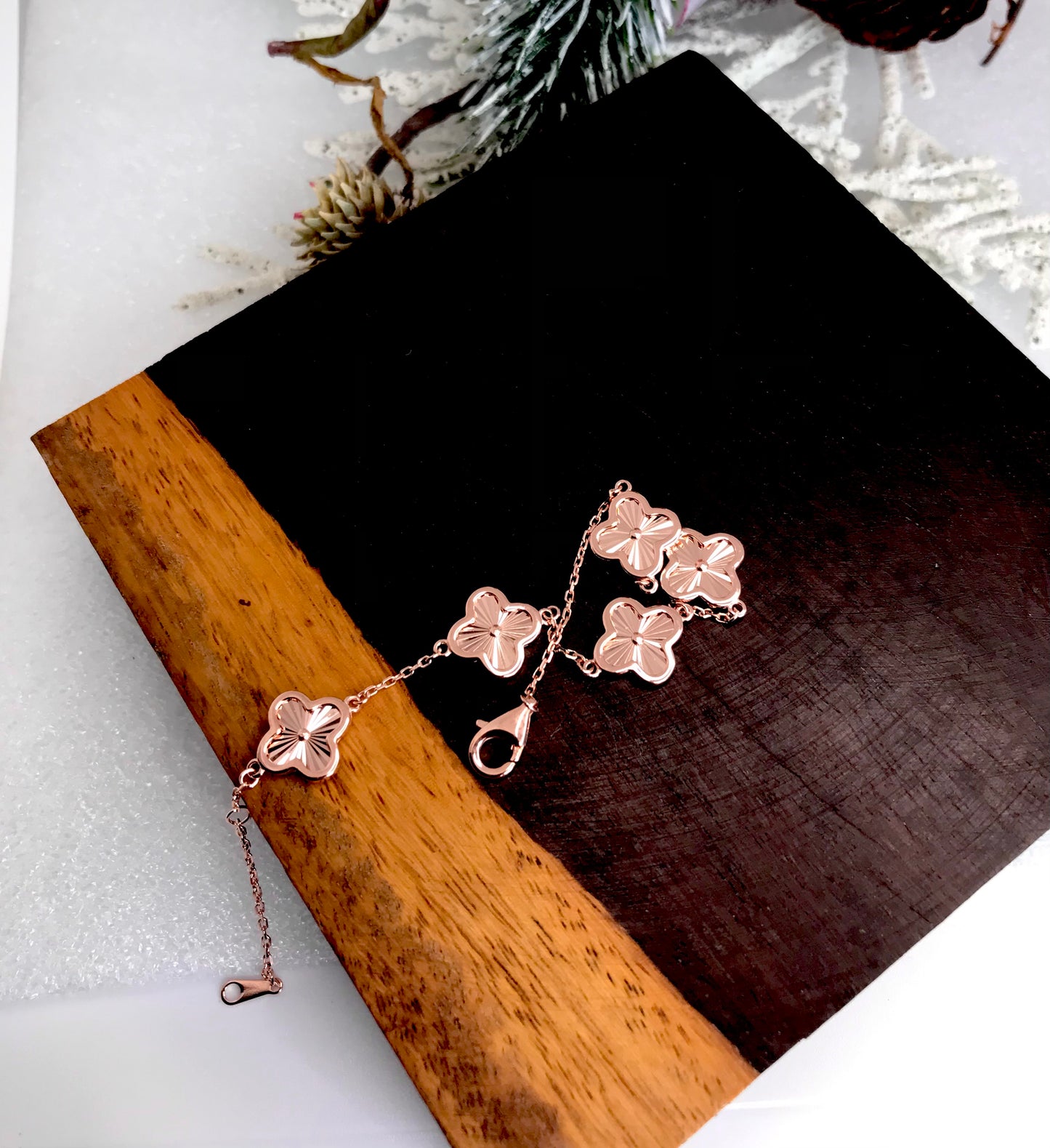 Pulsera de Plata 925 Bañada en Oro Rosa