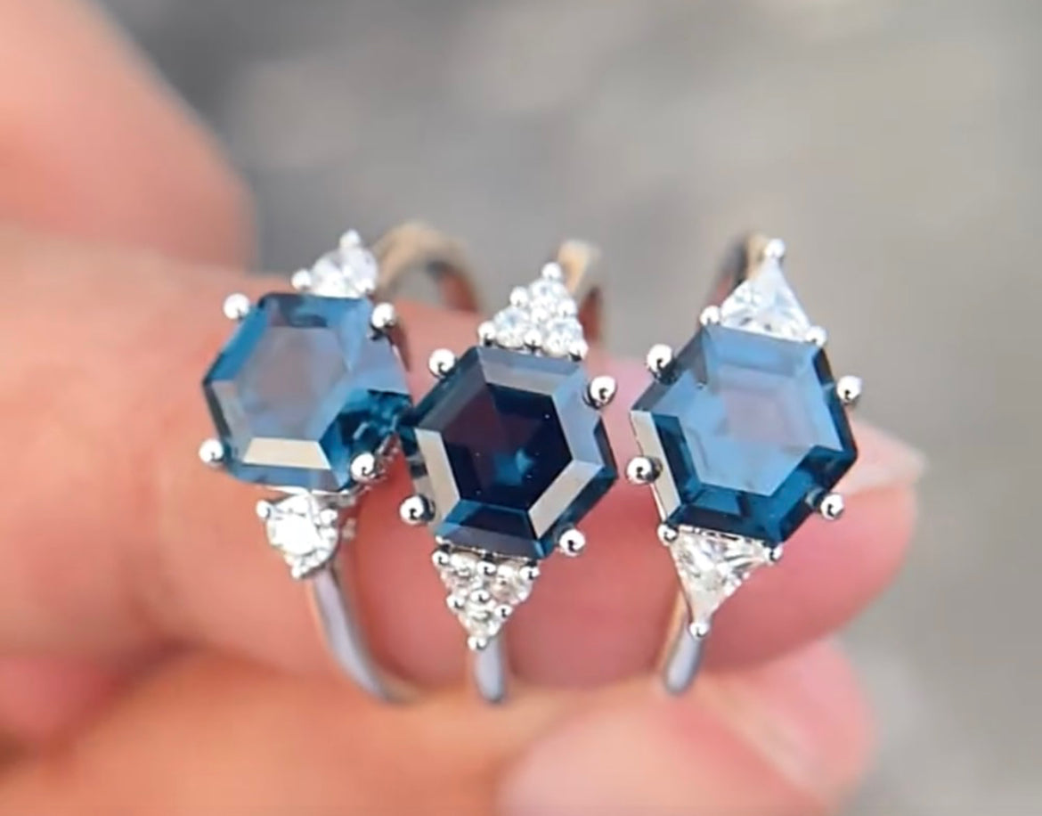 Anillo de Plata 925 con Zirconia corte Hexagonal