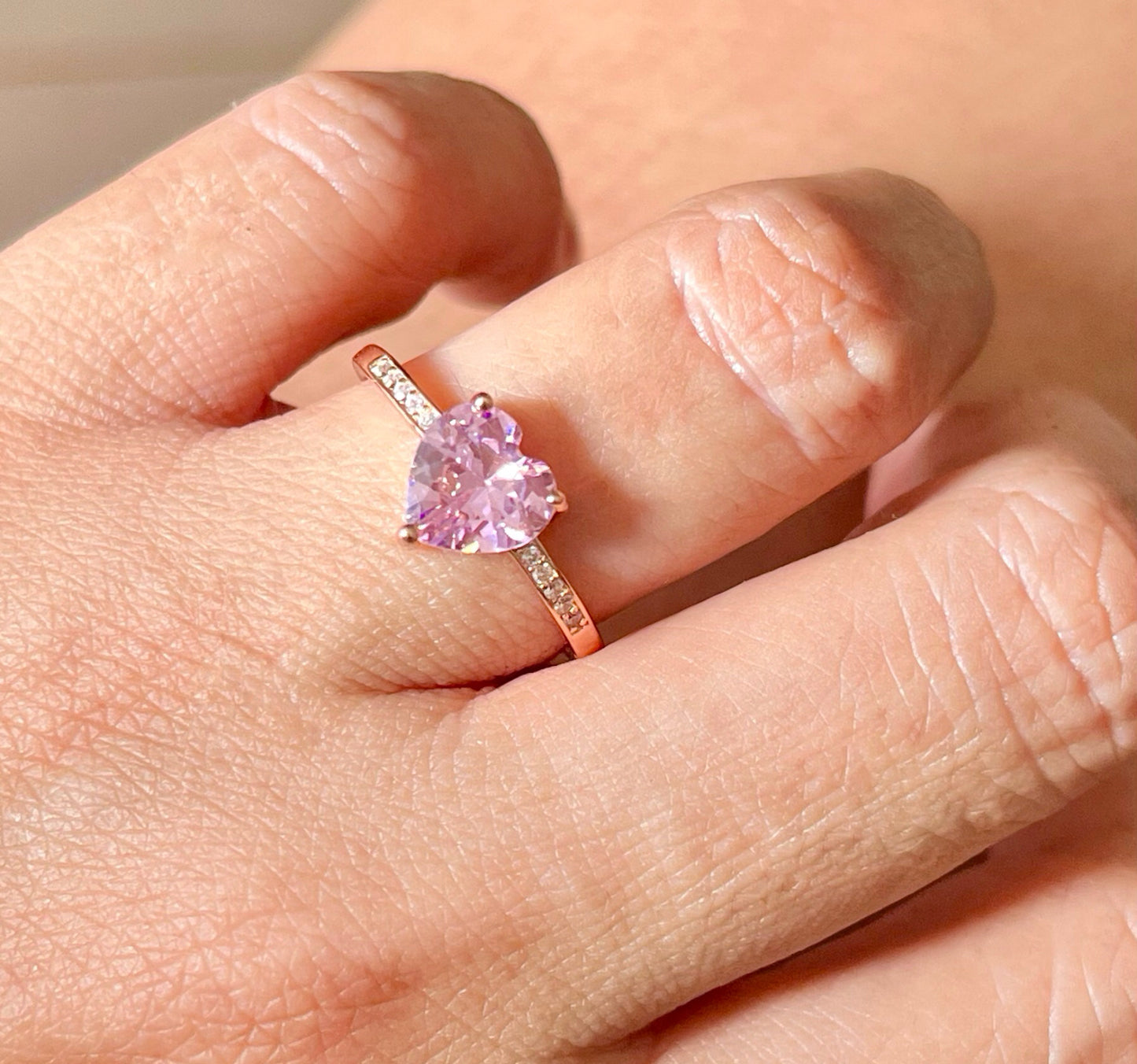 Anillo de Plata 925 bañada en Oro Rosa modelo Corazón