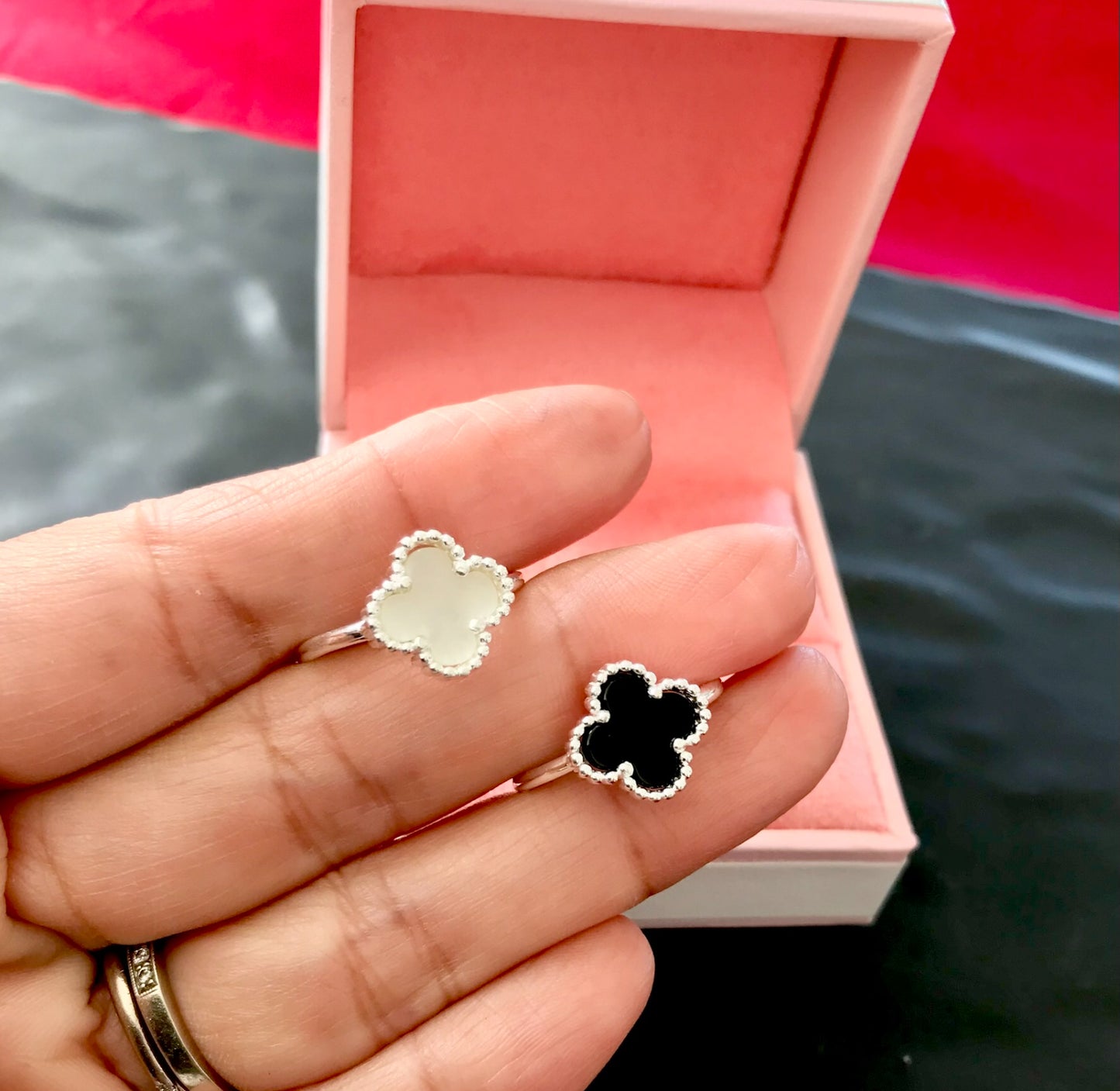 Anillo de Plata 925, tipo Va n Cleef, Ajustable