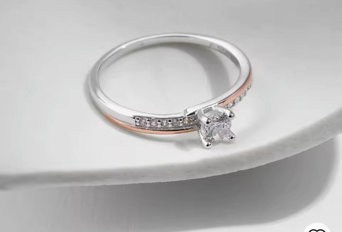Anillo de Plata 925 con Oro Rosa