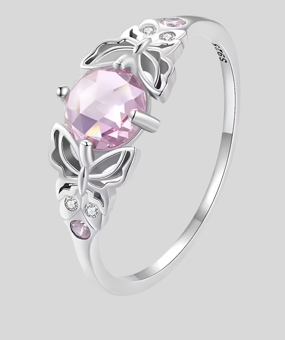 Anillo de Plata 925 con Zirconias modelo Mariposas