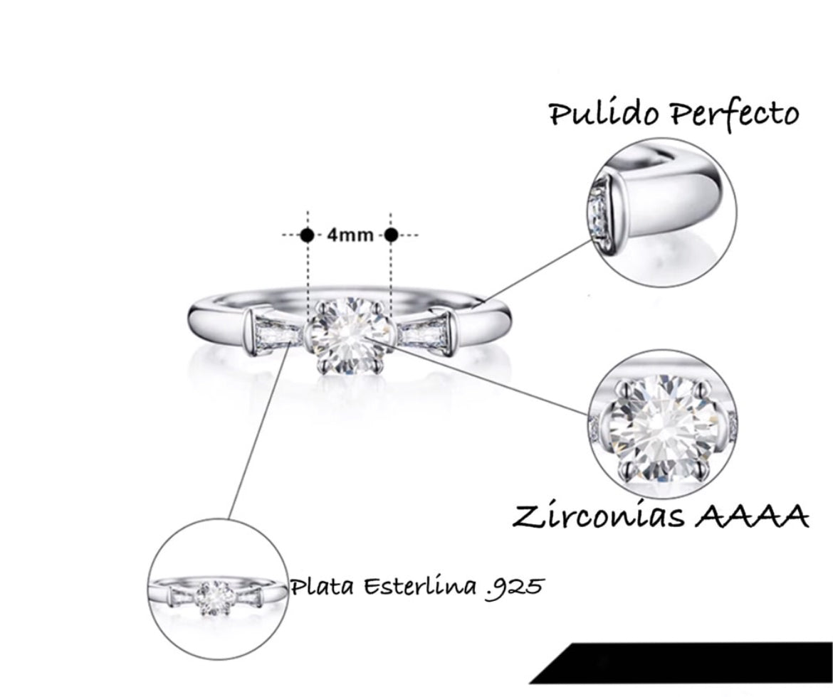 Anillo de Plata 925 con Zirconias