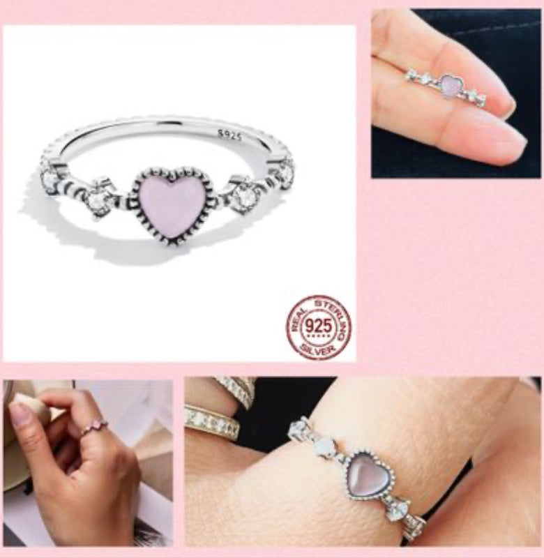 Anillo de Plata 925 con Zirconias modelo Corazón