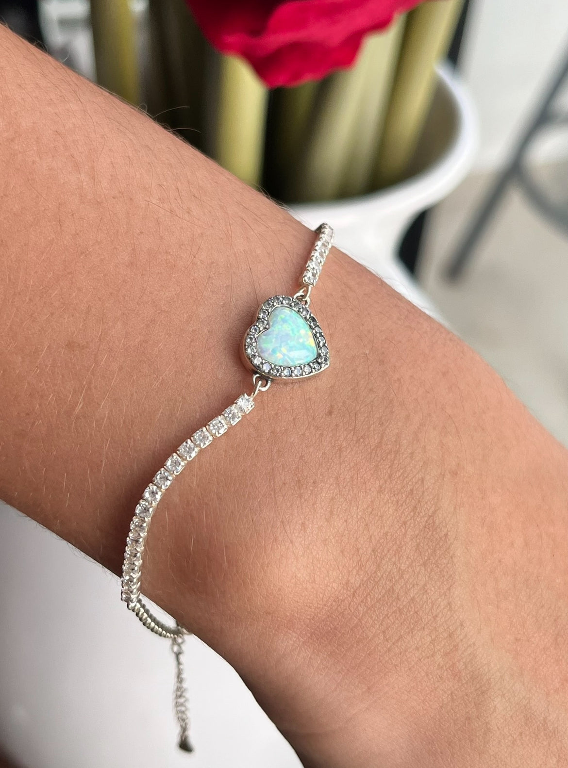 Pulsera de Plata 925 con Ópalo y Zirconias