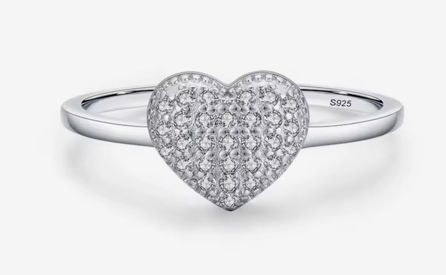 Anillo de Plata 925 con Zirconias modelo Cojín - Corazón
