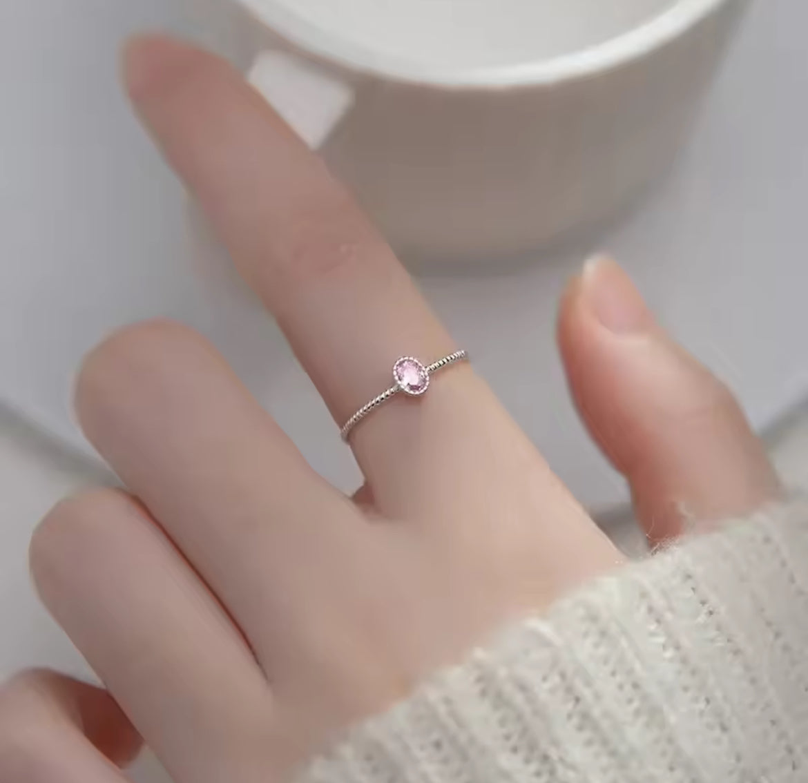 Anillo de Plata 925 con Zirconia modelo Minimalista
