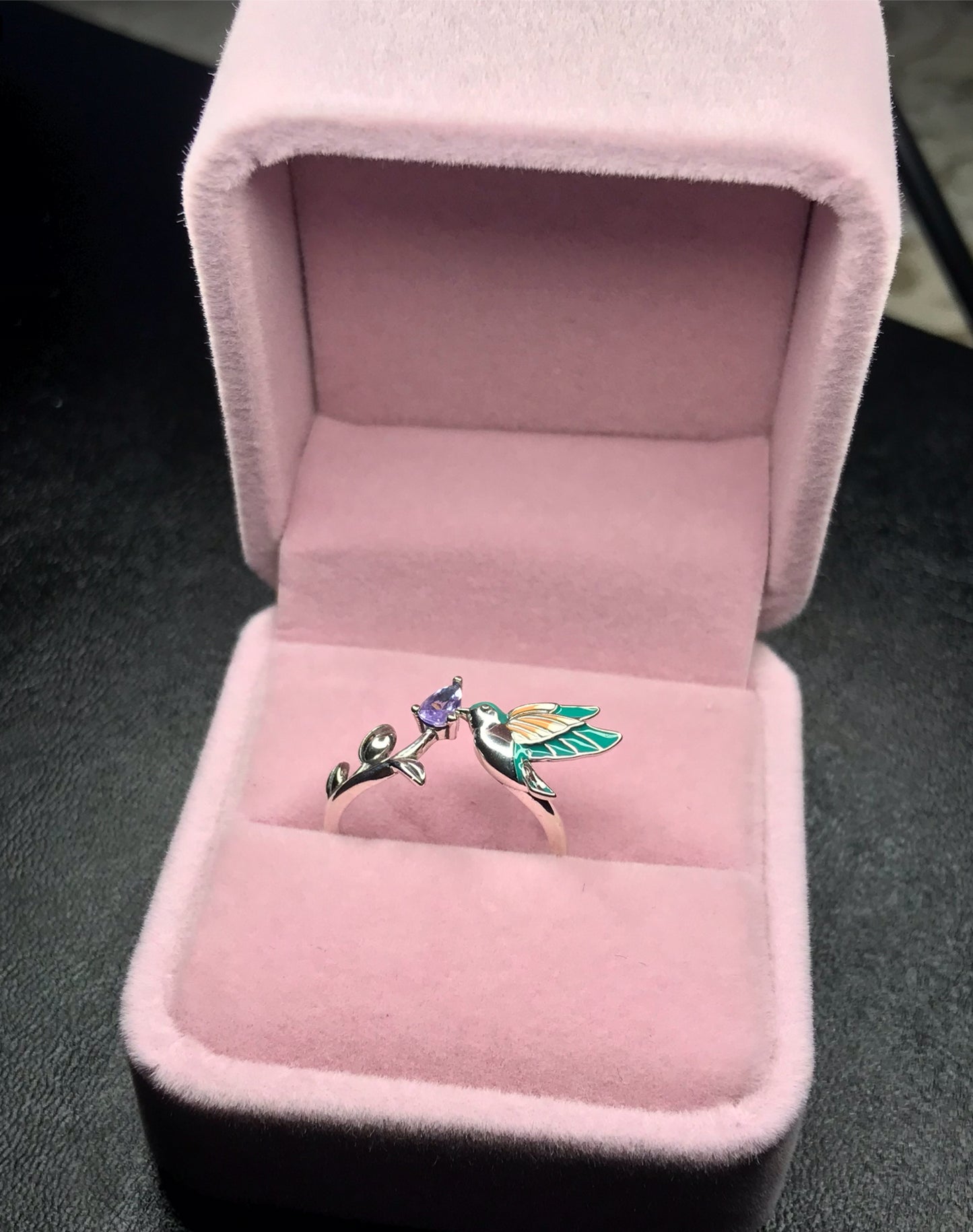 Anillo de Plata, modelo Colibrí, Ajustable