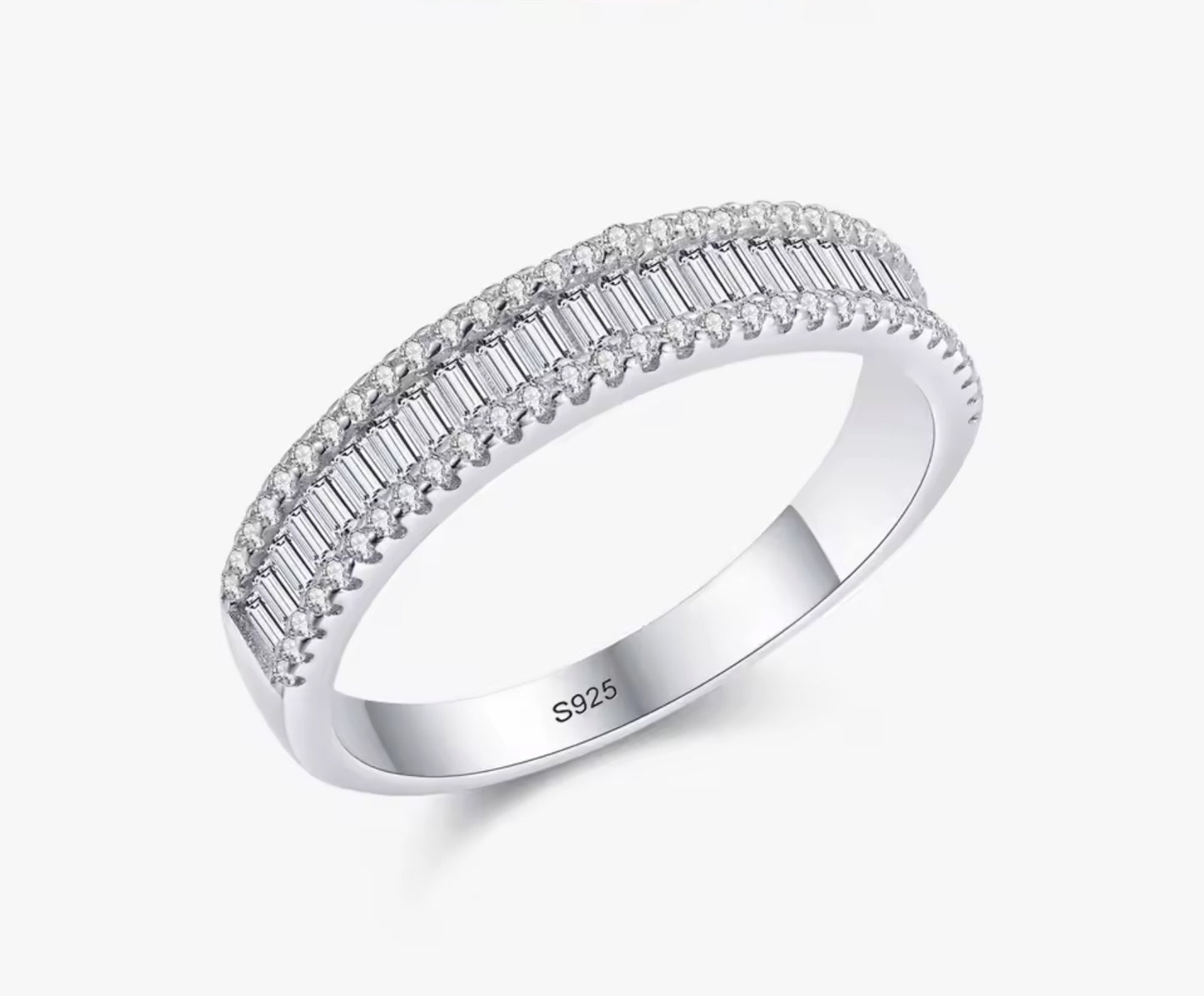 Churumbela (1/2) de Plata 925 con Baguettes