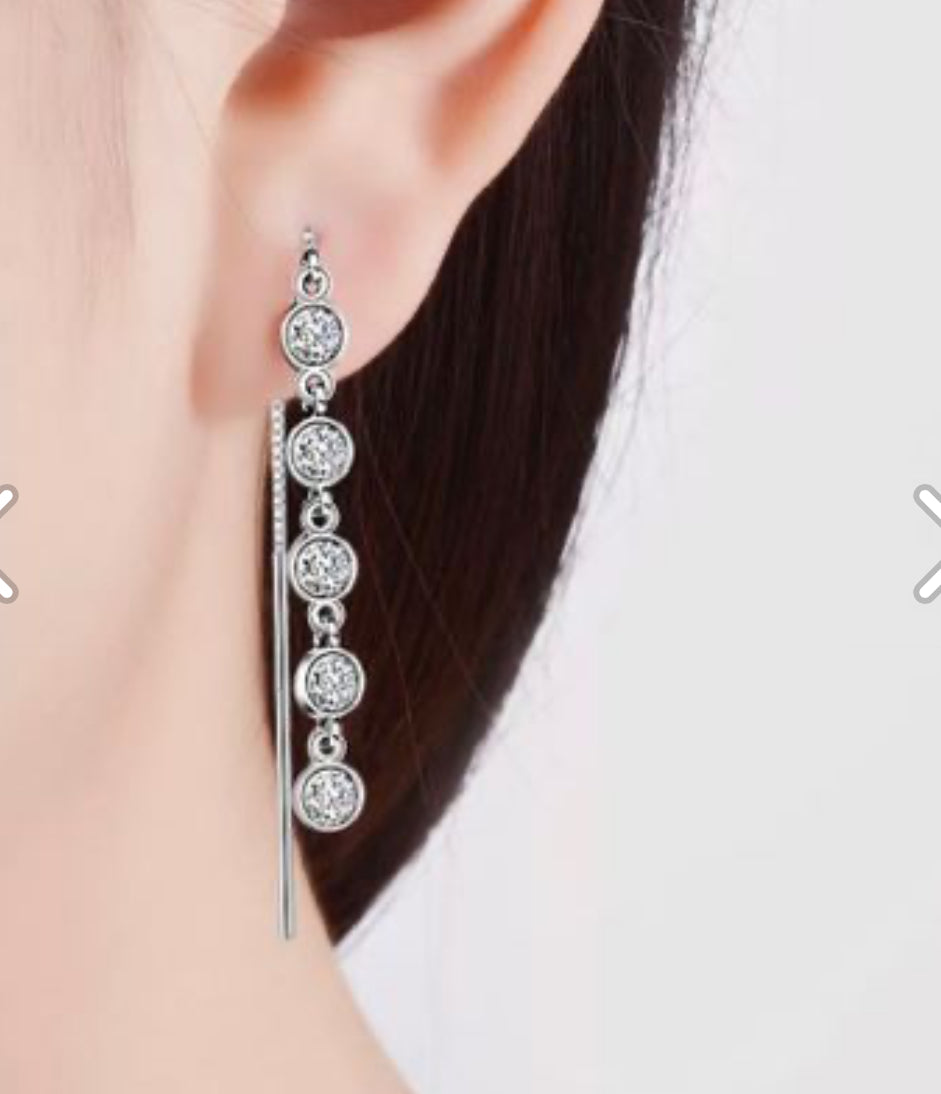 Aretes de Plata 925 con Zirconias modelo Violadores