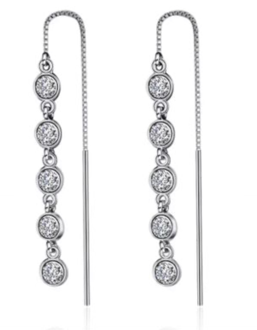 Aretes de Plata 925 con Zirconias modelo Violadores
