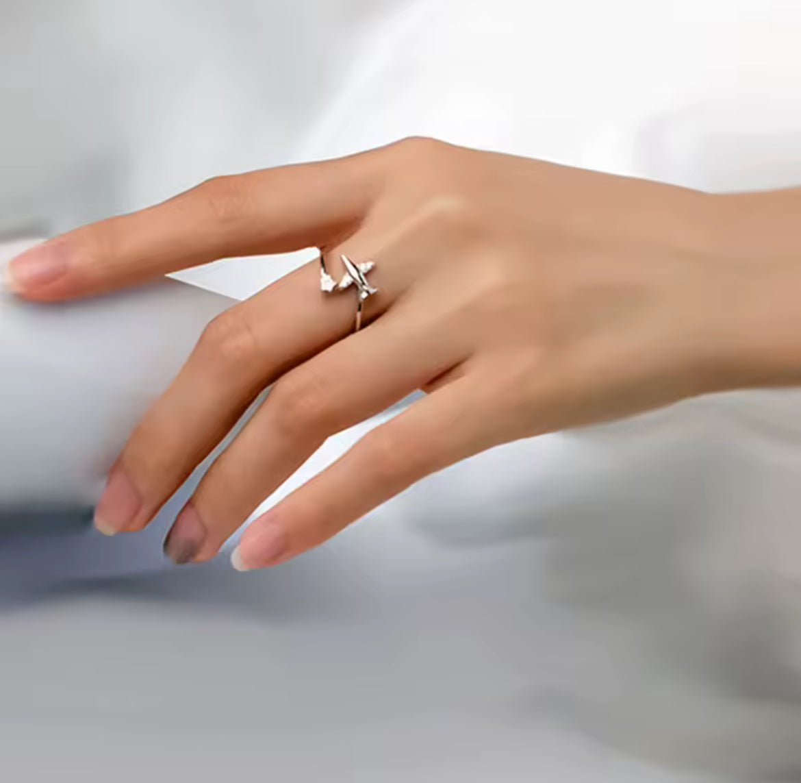 Anillo de Plata 925 con Zirconias modelo Viajero, Ajustable