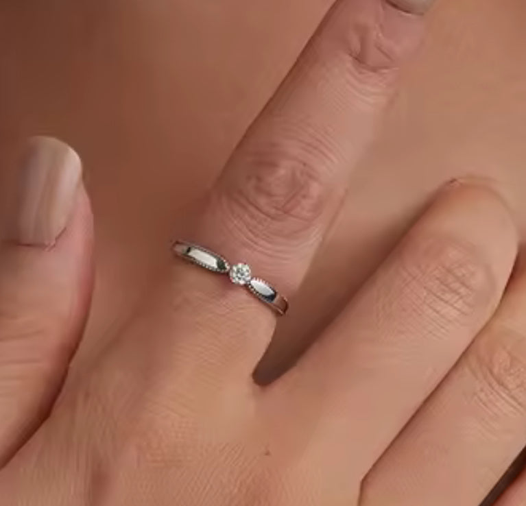 Anillo de Plata 925, con Moissanita Certificada