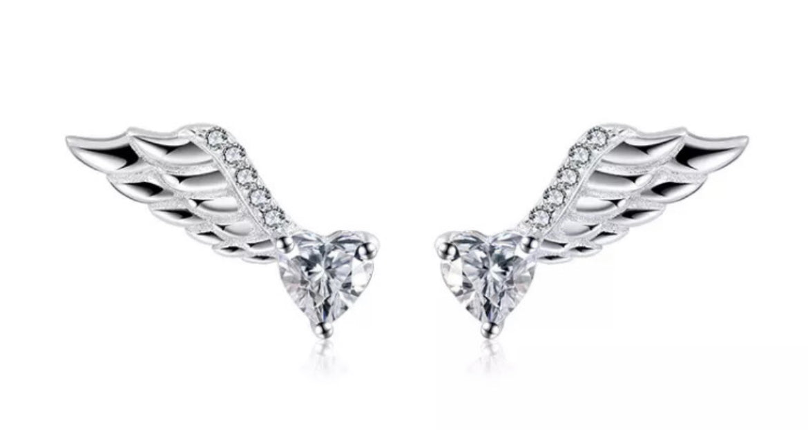 Aretes de Plata 925 modelo Alas de Ángel