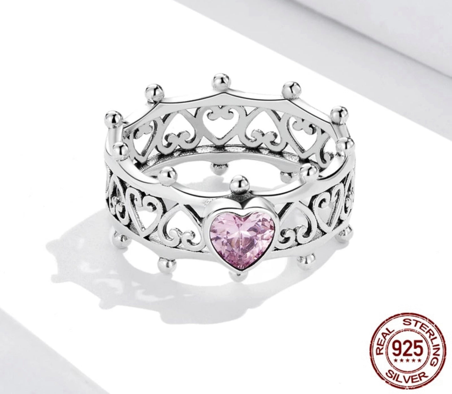 Argolla de Plata 925 con Zirconia modelo Corazón