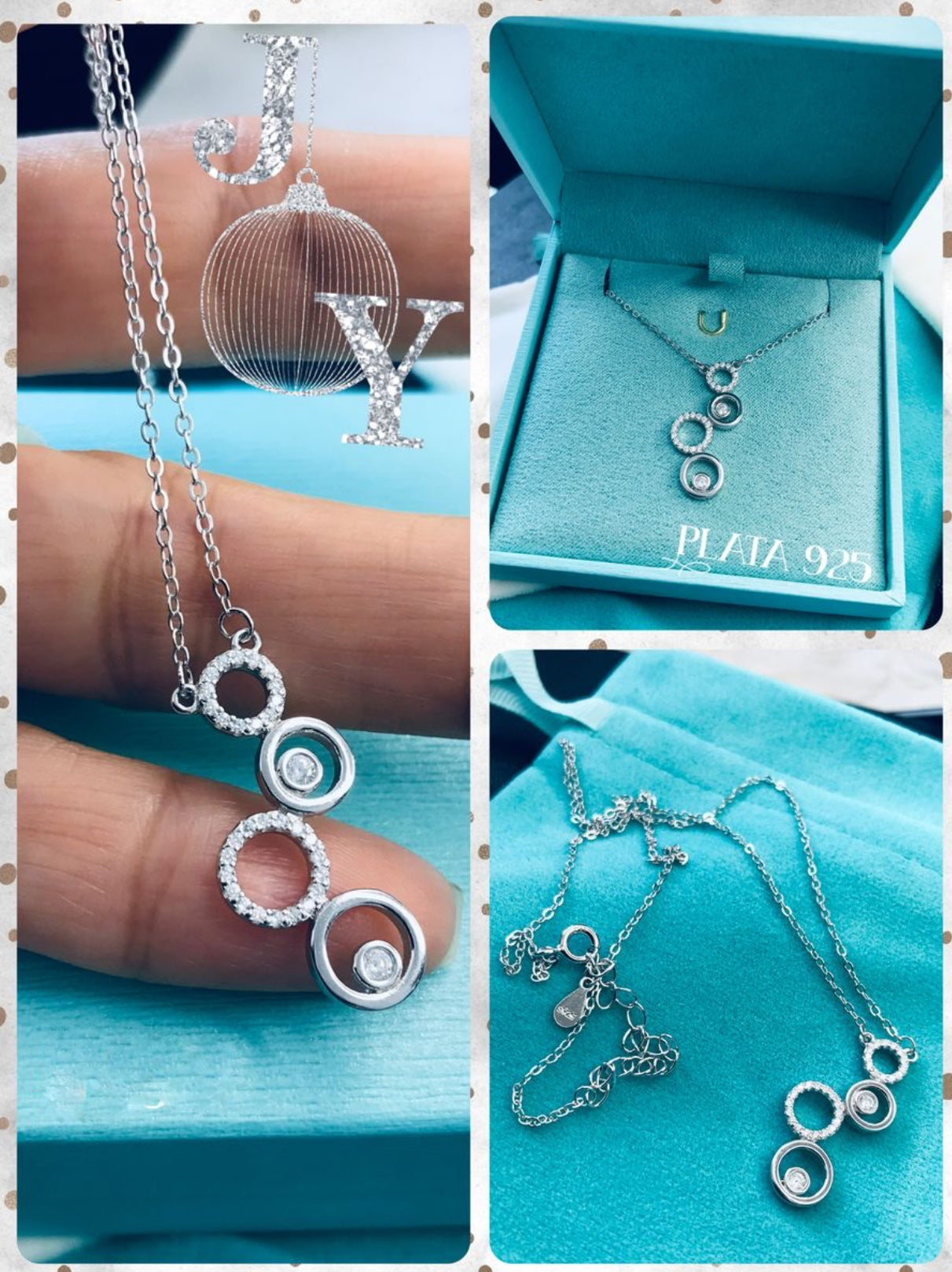 Dije y Cadena de Plata 925, modelo Geométrico