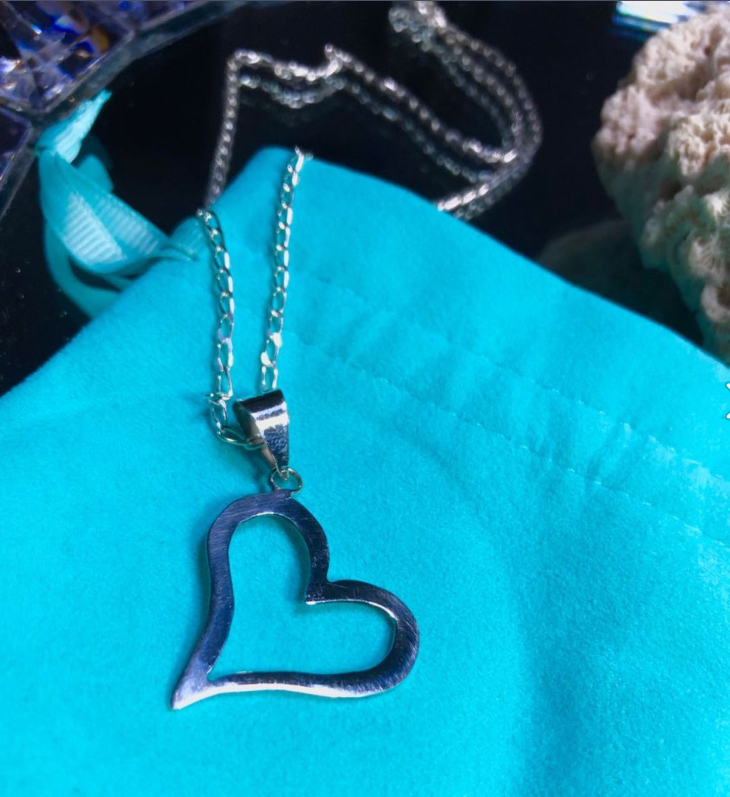 Dije y Cadena de Plata 925, modelo Corazón