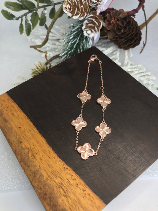 Pulsera de Plata 925 Bañada en Oro Rosa