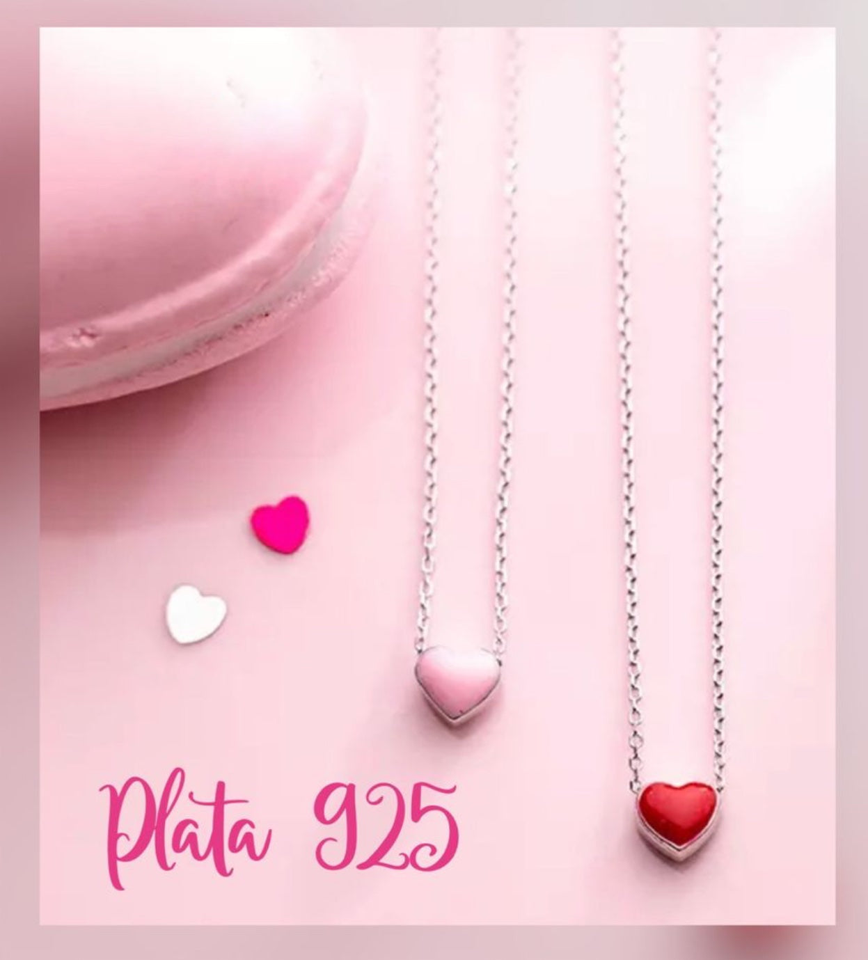 Collar de Plata 925, con Corazón Esmaltado