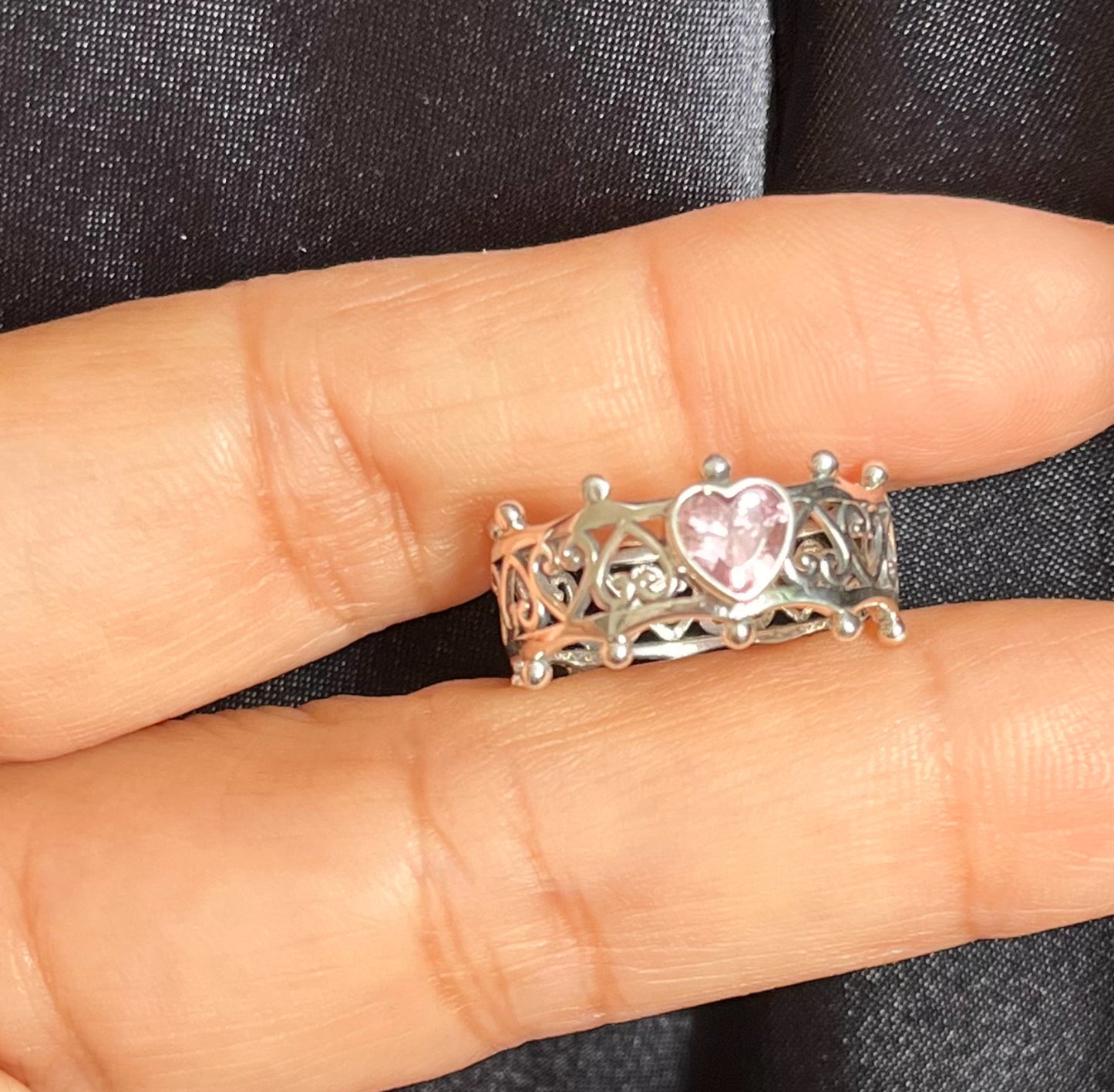 Argolla de Plata 925 con Zirconia modelo Corazón
