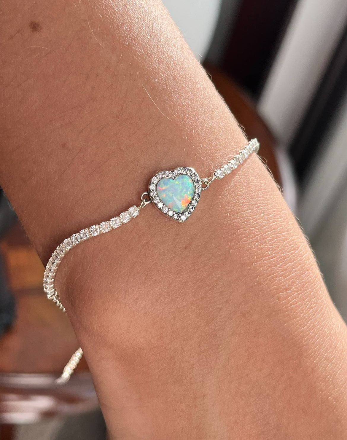 Pulsera de Plata 925 con Ópalo y Zirconias