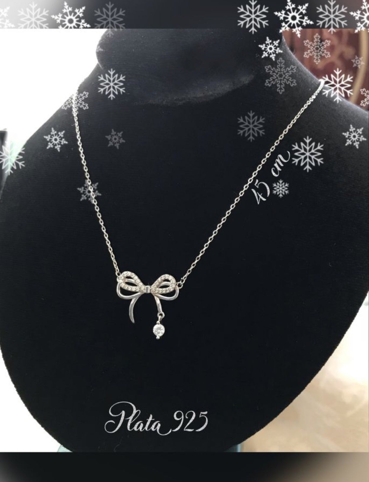 Collar de Plata 925 y Zirconias, modelo Moño