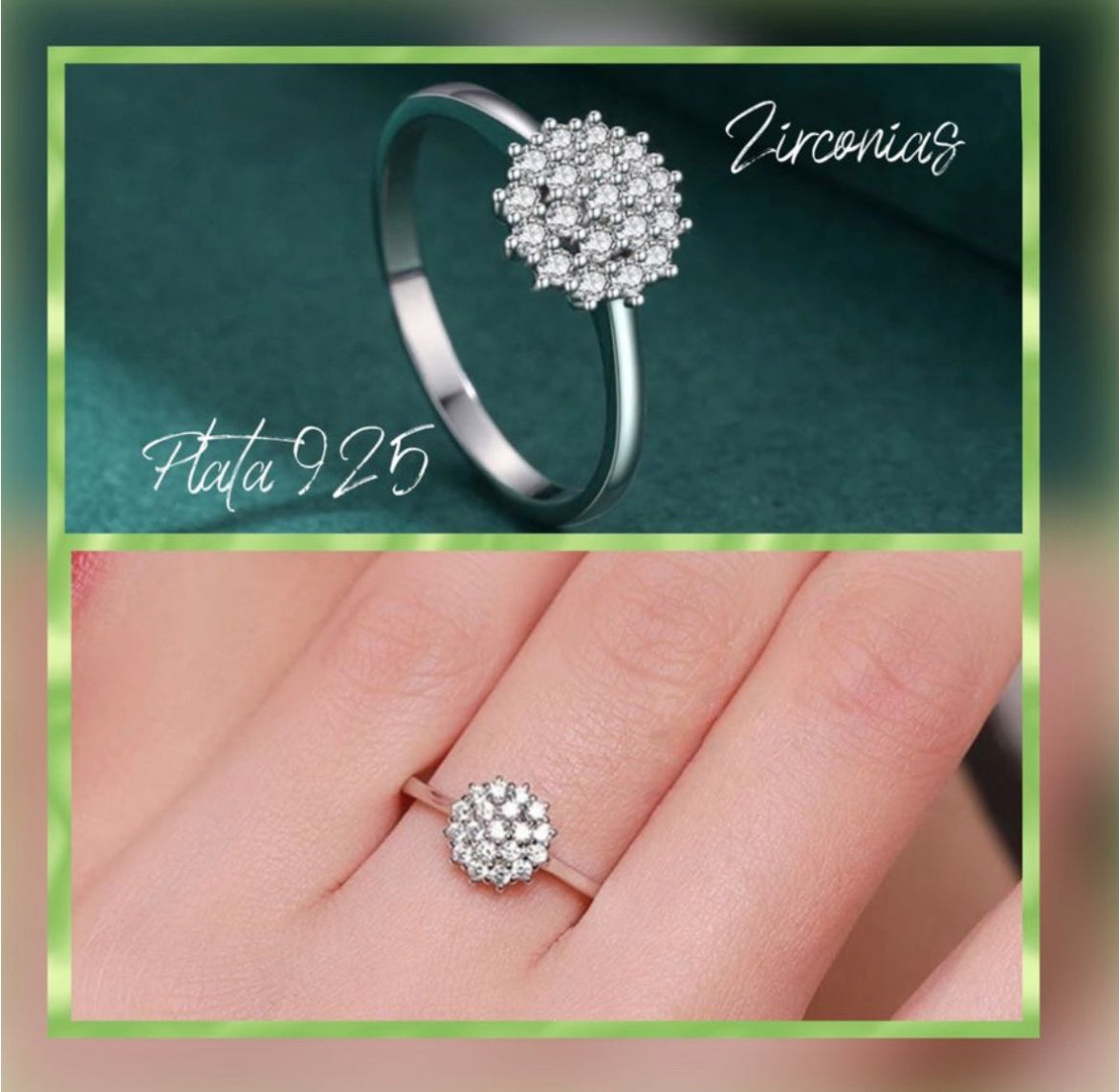 Anillo de Plata 925 con Zirconias modelo Flor