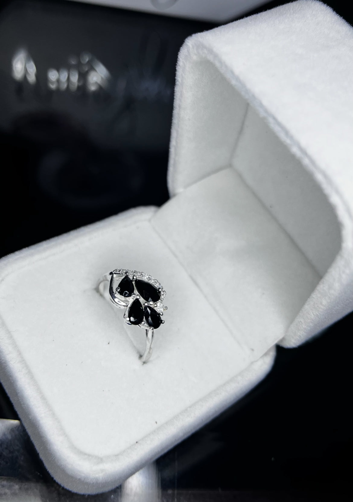 Anillo de Plata 925 con Zirconia en Color Negro