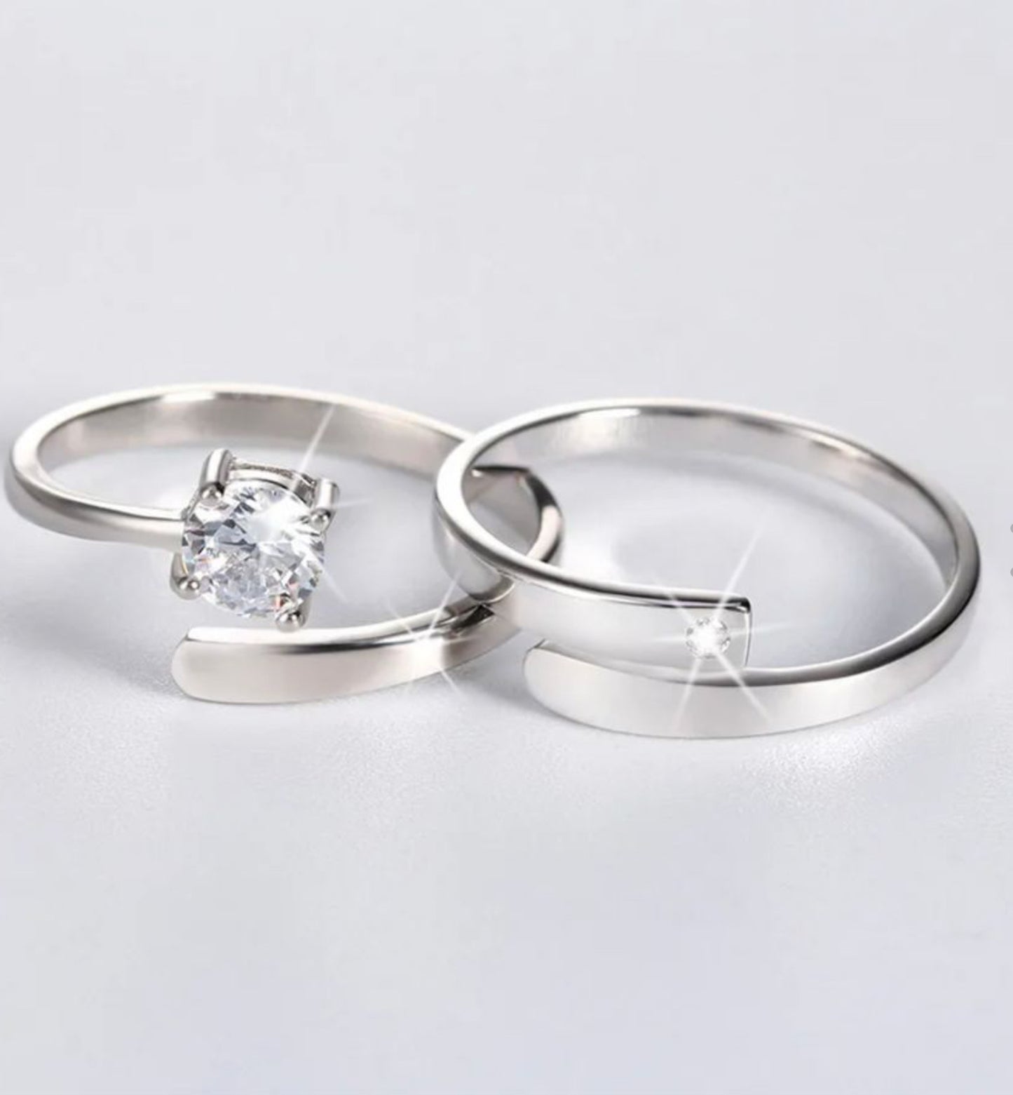 Juego de Anillos de Pareja en Plata 925
