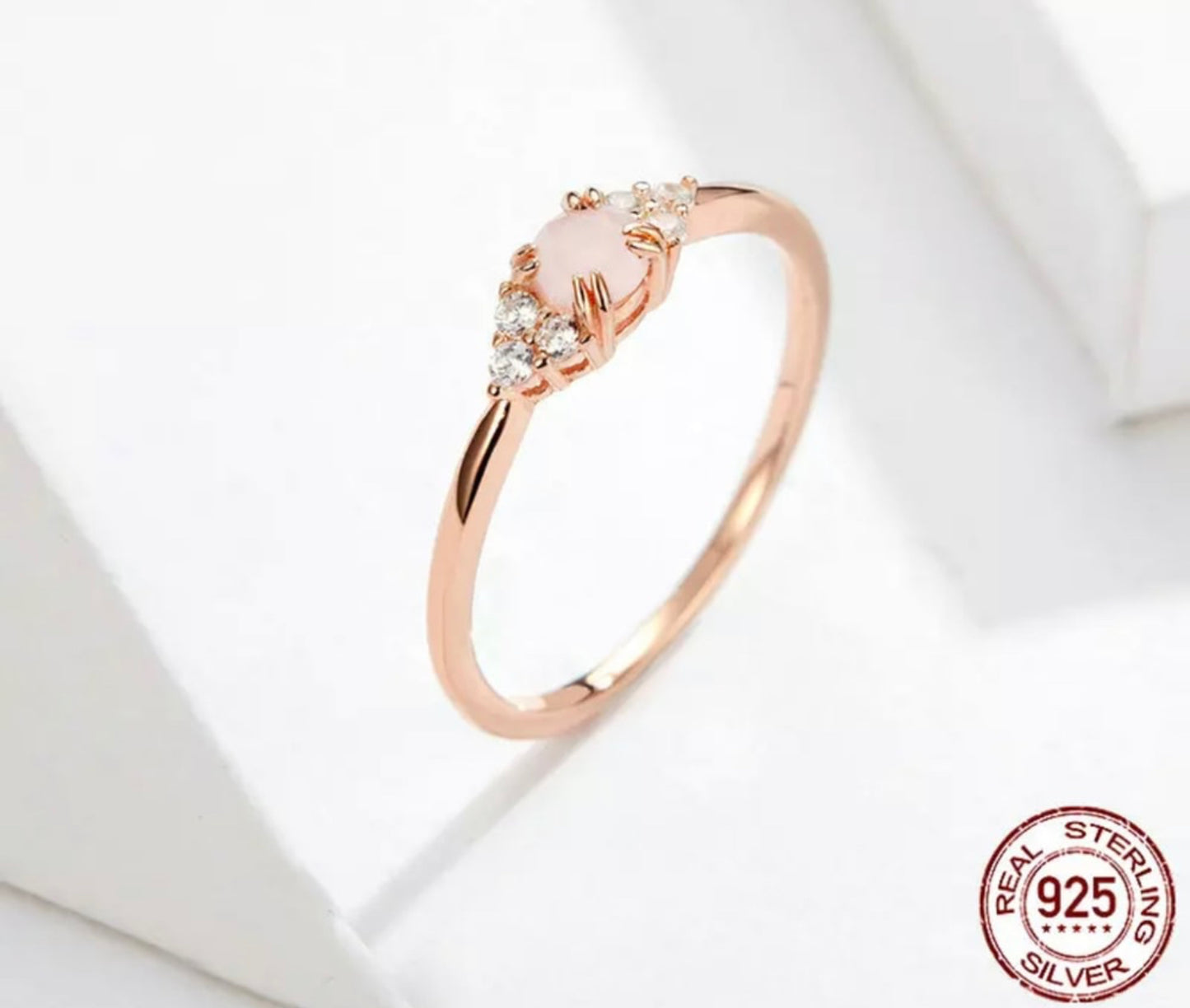 Anillo de Plata 925, bañado con Oro Rosa
