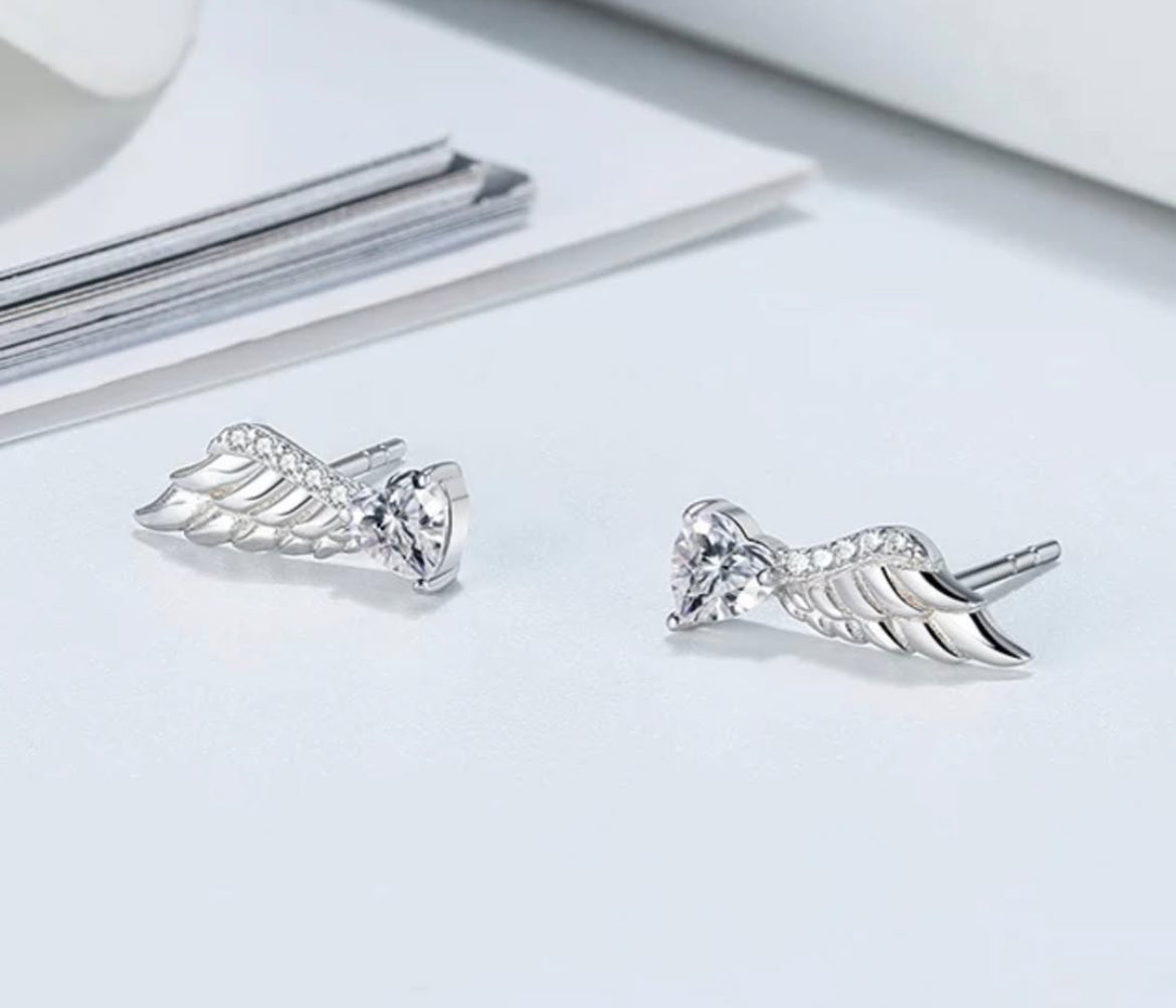 Aretes de Plata 925 modelo Alas de Ángel