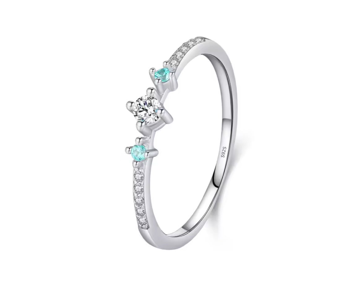 Anillo de Plata 925 con Zirconias
