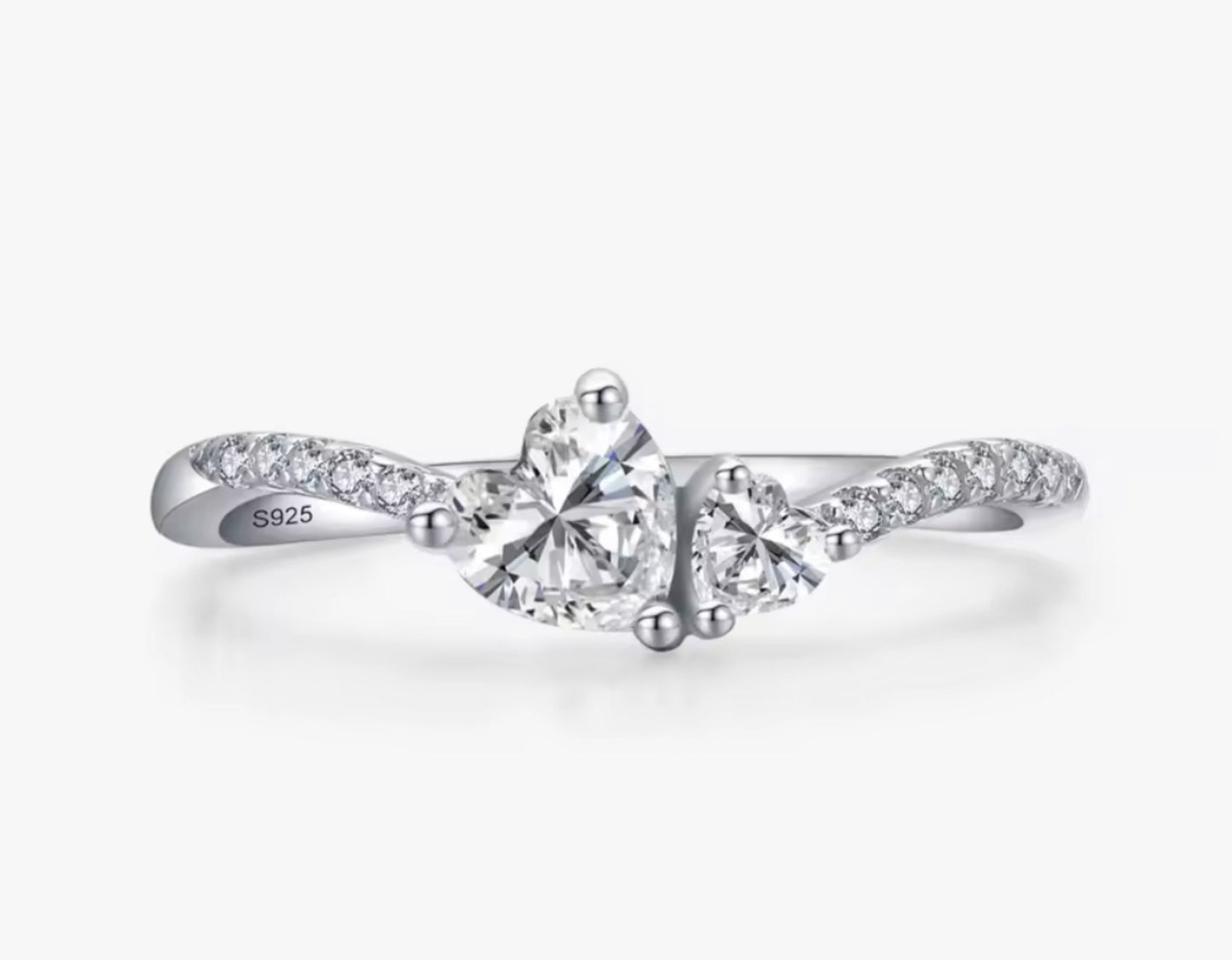 Anillo de Plata 925 con Zirconias modelo Tu y Yo