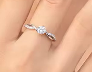 Anillo de Plata 925 con Zirconias, modelo Infinito