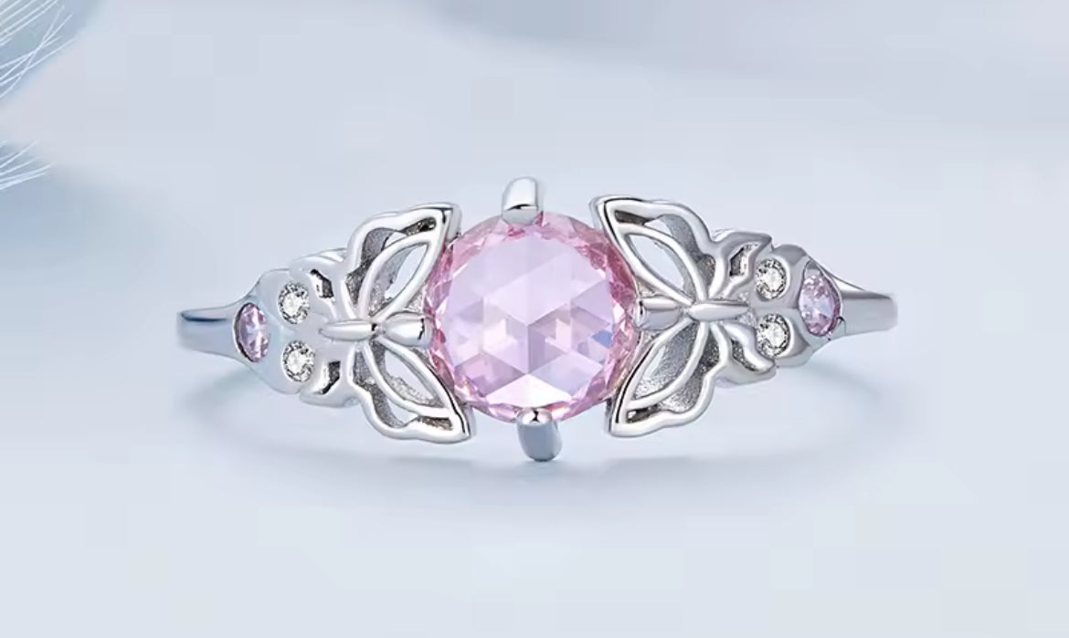 Anillo de Plata 925 con Zirconias modelo Mariposas