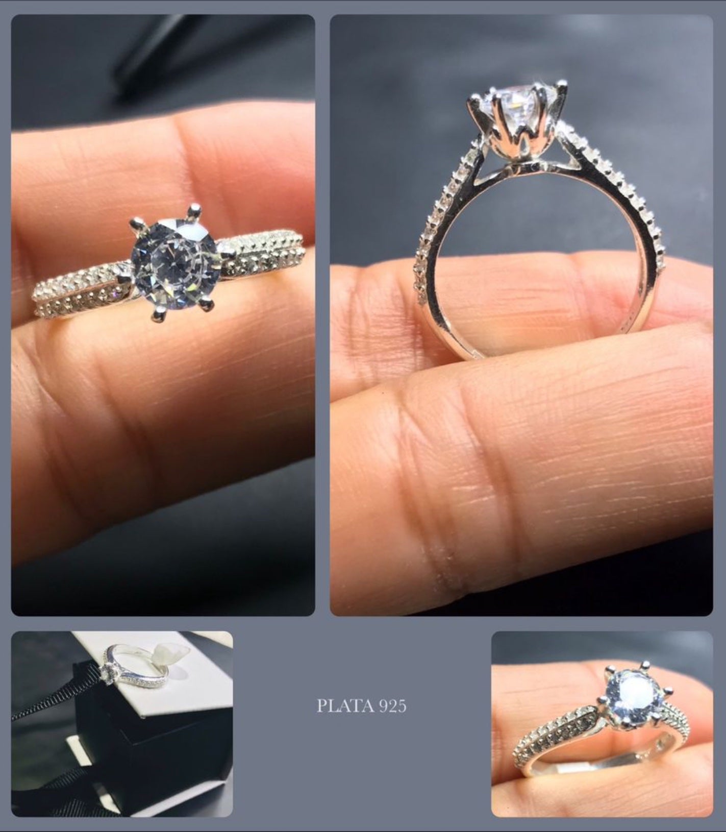 Anillo de Plata 925 con Zirconias
