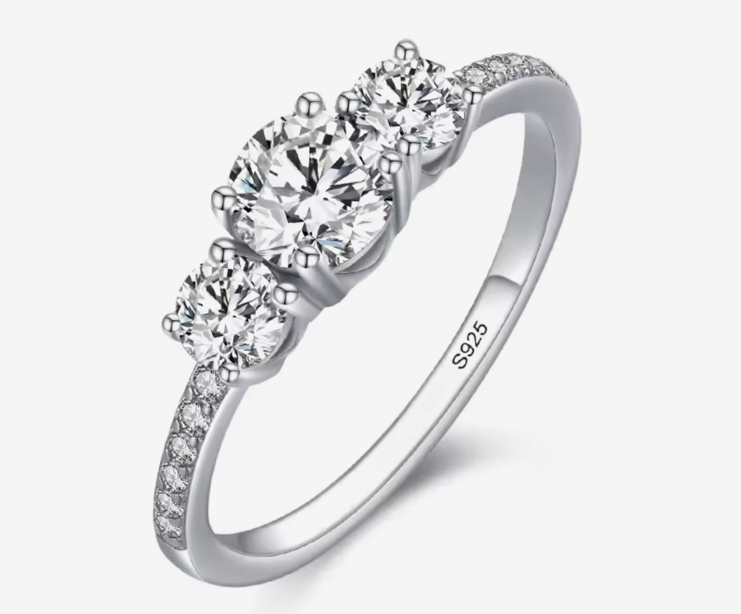 Anillo de Plata 925 con Zirconias modelo “Presente, Pasado, Futuro”