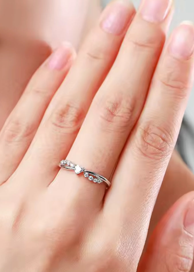 Anillo de Plata 925 con Zirconias modelo Corazón