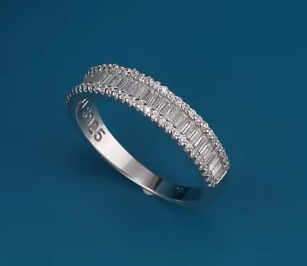 Churumbela (1/2) de Plata 925 con Baguettes