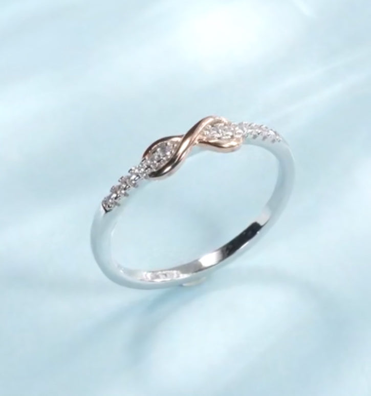 Anillo de Plata 925 con Infinito bañado en Oro Rosa