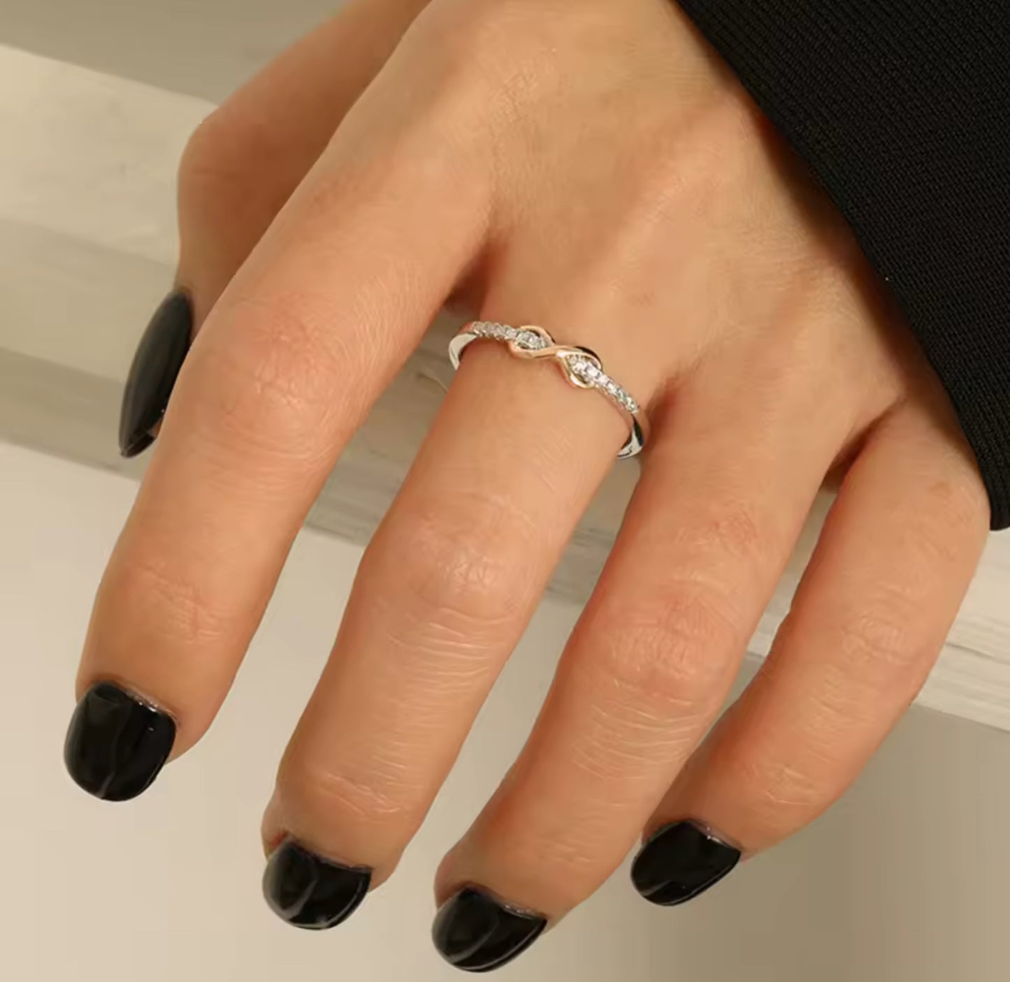 Anillo de Plata 925 con Infinito bañado en Oro Rosa