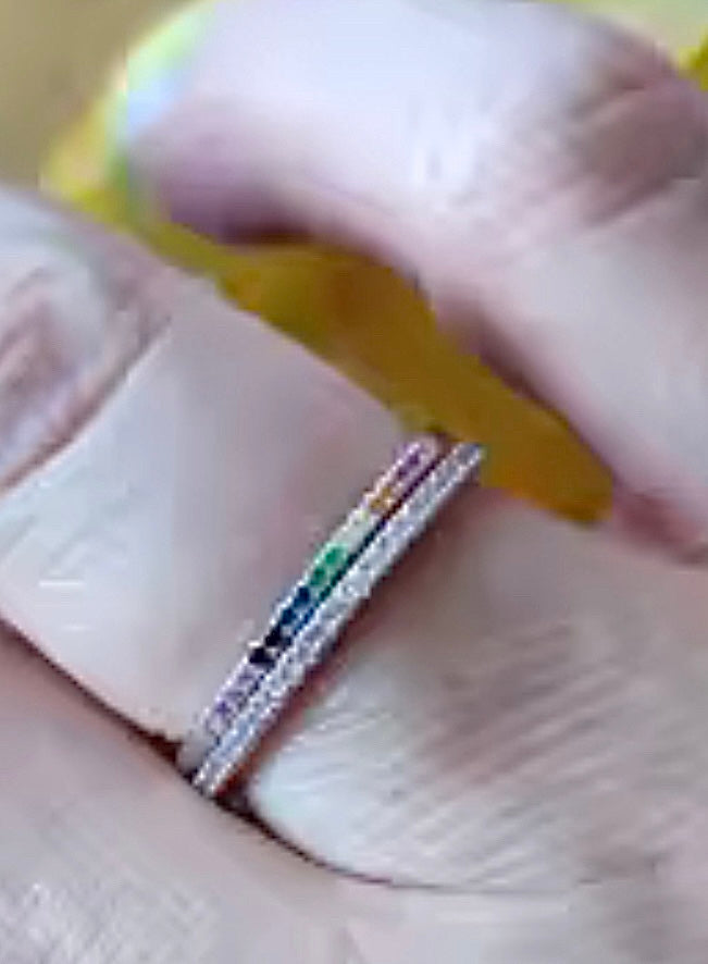 Churumbela de Plata 925 con Zirconias color Rosa