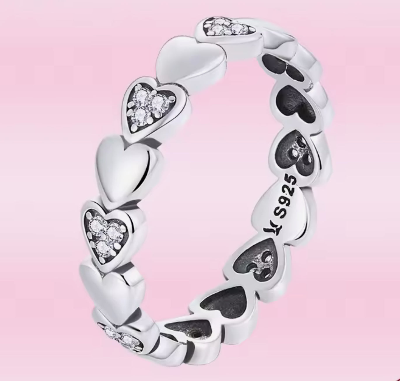 Churumbela de Plata 925 con Zirconias, modelo Corazón