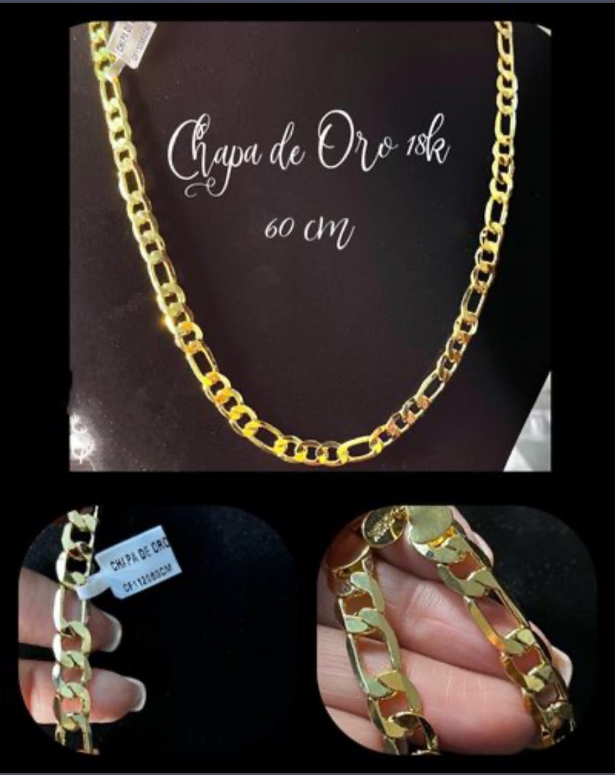 Cadena en Chapa de Oro 18k, tipo Cartier
